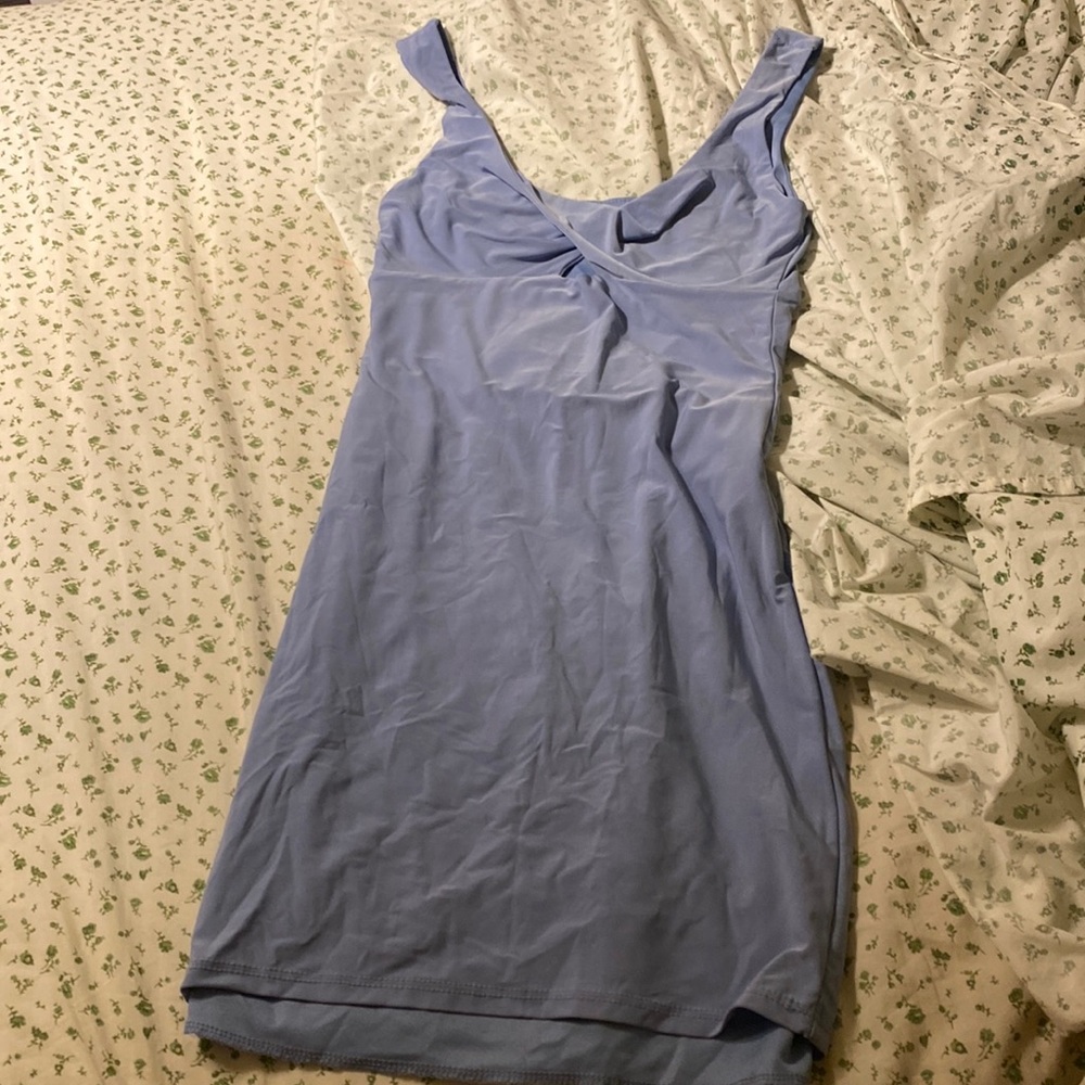 light blue cutout mini dress